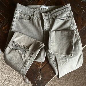 Distressed 7s Olive/Grey Jeans